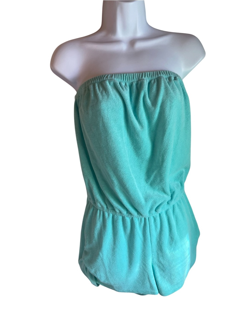 Vintage Saks Fifth Avenue aqua color Terry Romper